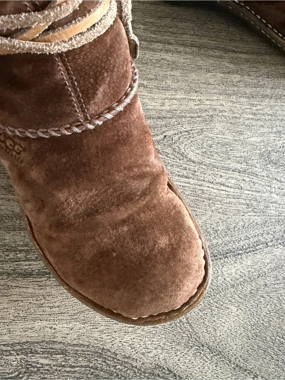 UGG Chestnut Suede Shearling Ankle Boots